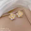 Wholesale 201 Stainless Steel Copper Flower Zircon Elegant Simple Style Inlay Coffee Bean Chain Jewelry Set