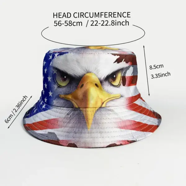 Wholesale Men's Casual Eagle Bucket Hat With Short Brim, Featuring UV Protection, Made Of Polyester With Printing Design