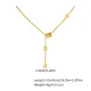 Wholesale Women's Jewelry Copper Material Geometric Design Cylinder Pendant Gold-Plated Imitation Gold Water-Plated Y-Shaped Necklace Gold