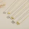 Wholesale New Fashion Simple Geometric Smooth Daily Versatile Petite Heart-Shaped 14K Gold-Plated Collarbone Chain Women's Necklace