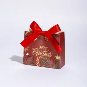 Printing 100-2 Monet Garden (Merry Christmas) + Red Ribbon / Small Size