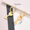 Wholesale Best Seller In 304 Stainless Steel Water Plating Furnace Vacuum Plating Light Gold Snowflake Cat Heart Key Feather Pineapple Small Size Hollow Face Earrings Earrings