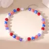Wholesale Round Beaded Chain Necklace For Women In Multicolor Plastic With Stone-Free Inlay, Simple Style