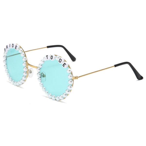 oly-87ac2d0b5477e23bbd1fa364ffe4f706 Wholesale Sunglasses Fashion Rhinestone Bride Letter Pearl Peach Women's Bachelor Party Sunglasses