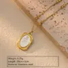 Wholesale 201 Stainless Steel 304 Stainless Steel Plastic Tulip Ion Plating (IP) Acrylic 18K Gold Plated Elegant Waterproof Non Tarnish Inlay Multicolor-Golden Yellow Pendant Necklace