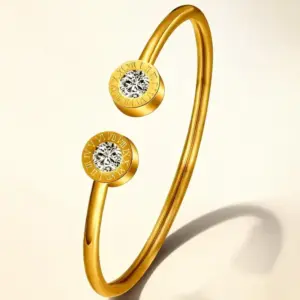 52-D-2 Gold Roman Zirconia Bracelet