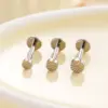 Wholesale G23/F136 Titanium Alloy Round Disc Ear Bone Stud Internal Thread Screw Lip Stud Rod Cartilage Piercing Ear Jewelry Geometric 18K Gold Plated