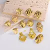 Wholesale Fashion Geometric Stripe Earrings For Women 304 Stainless Steel 18K Gold Plated Elegant Luxury Style Round Craft Star