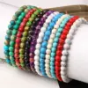 Wholesale Fashion Solid Color Natural Stone Beaded Bracelets