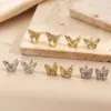 Wholesale Color Retention Electroplated Zircon Butterfly Earrings Fashionable Casual Elegant Versatile Copper Alloy Earring For Women
