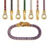 oly-8805b11d50065e064d3bbb712a7aeb0e Wholesale light luxury seven kinds of color zircon double-sided iron buckle design suction bracelet titanium steel gold-plated four-corner buckle jewelry