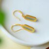 Wholesale jade ear hook natural jade earrings S925 sterling silver inlaid ancient silver simple fashion Valentine's Day gift