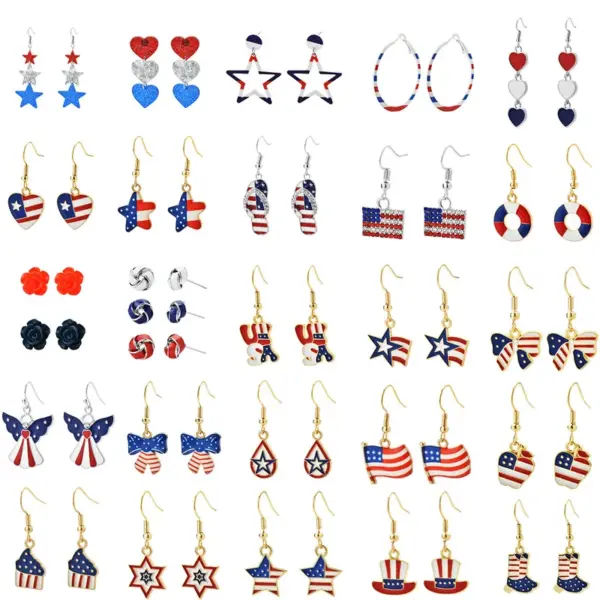 Wholesale 1 Pair Retro Constellation Fruit Heart Shape Patchwork Arylic Drop Earrings