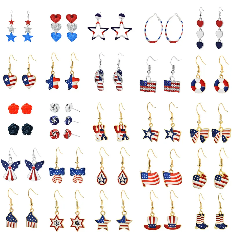 Wholesale 1 Pair Retro Constellation Fruit Heart Shape Patchwork Arylic Drop Earrings
