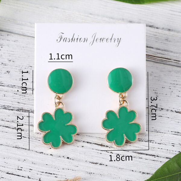 oly-882361936b5a975100765232fbb39fdd Wholesale St. Patrick's Day Irish Green Clover Pendant Oil Drop Earrings Fashion