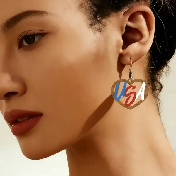 Wholesale Retro White Star Print Acrylic Drop Earrings With 304 Stainless Steel Ear Pins For Women