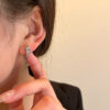 Wholesale Snake-shaped ear clip style diamond-embedded personality trendy cool style girl simple personality earrings snake ear clip couple ear clip
