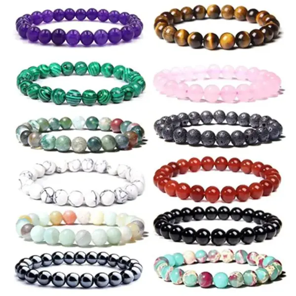 Wholesale Simple Style Geometric Natural Stone Agate Bracelets
