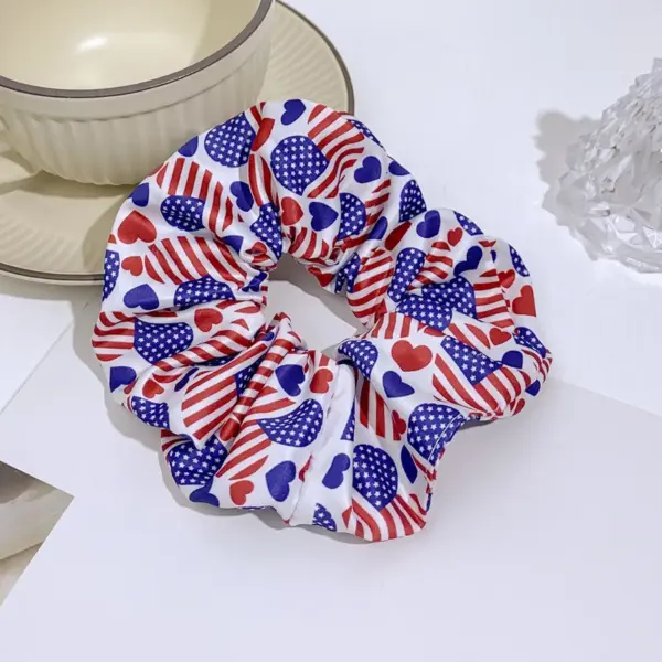 Wholesale Independence Day Hair Ring American Flag Large Intestine Hair Ring Simple Elegant Hair Rope Headwear Headwear Hot Sale