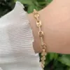 Wholesale Fashionable Multi-Style Copper Plated 18K Gold Color Zircon Heart Geometric Bracelet Suitable For Daily Wear Valentine's Day Gift