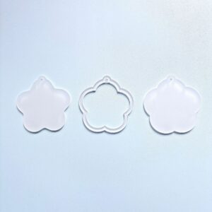 Transparent flowers 6.8cm - homemade shaker (1 set is 3 pieces without glue)