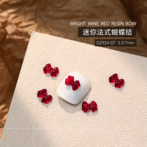 [frosted style] burgundy mini french bow