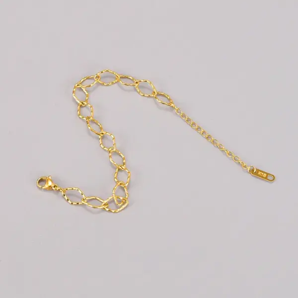 Wholesale 304 Stainless Steel Geometric PVD Coated 18K Real Gold Plated Simple Style Waterproof Non Tarnish Gold Plated Gold Bracelets