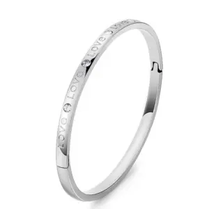 33-D-10 Steel-Colored English Letter Diamond-Encrusted Bracelet