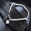 Wholesale Jewelry Simple Style Heart Shape Copper Handmade Chain Bracelets Necklace