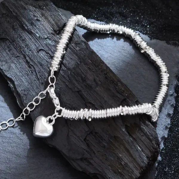 Wholesale Jewelry Simple Style Heart Shape Copper Handmade Chain Bracelets Necklace