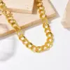 Wholesale Double Ring Chain Smooth Thread 304 Stainless Steel O-shaped Waterproof Non-fading Cable Chain Necklace For Women