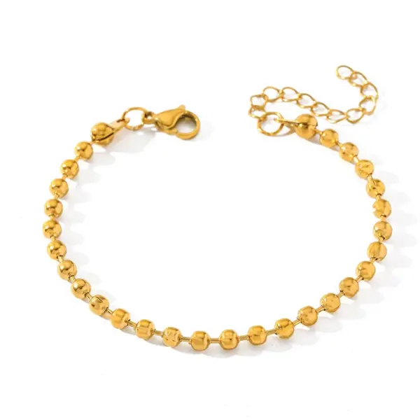 oly-887d5c96e3f87c5da6504ffb4efc368b Wholesale Luxurious Fashion 18K Gold Plated Stainless Steel Knotted Geometric Chain Bracelet Casual Elegant Women's Style Classic Design