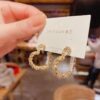 Wholesale 925 Spring and Summer Design Sense Simple Fashion Texture Metal Peach Heart Love Pearl Earrings