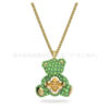 Wholesale Electroplated alloy necklace with crystal bear clavicle chain