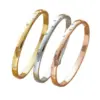 Wholesale Sparkly Gold Bangle In 18K Real Gold Plated Titanium Steel With Rhinestones, Featuring Electroplated Finish