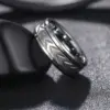 Wholesale Tungsten Steel Ring 360° Rotating Wide 8mm Men's Silver New Simple Style Geometric Pattern Polished Round Edge Wedding Band