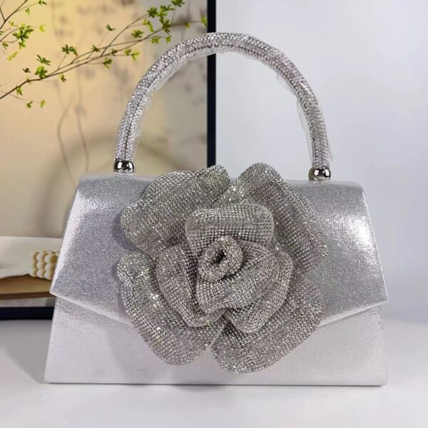 oly-88b2b5ff8fe002f797df4090caca7158 Wholesale personality portable diamond bag diamond rose super fire banquet bag slung factory direct supply French