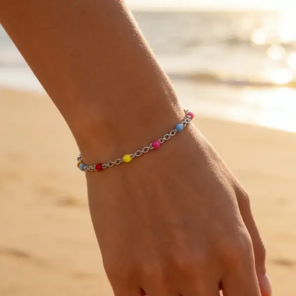 Wholesale Geometric Waterproof Non Tarnish Bracelets For Women, Handmade Chain In 304 Stainless Steel With 18K Real Gold Plated And Zircon Inlay