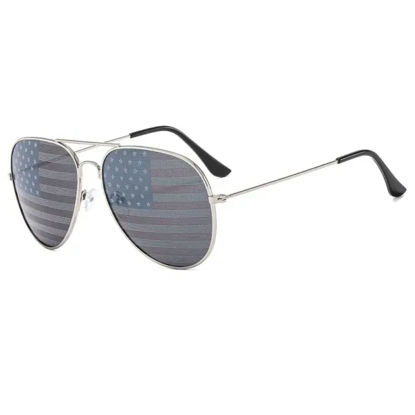 Wholesale Metal Double Beam Classic Retro American Flag Independence Day Sunglasses Sunglasses Toad Sunglasses Male 3025