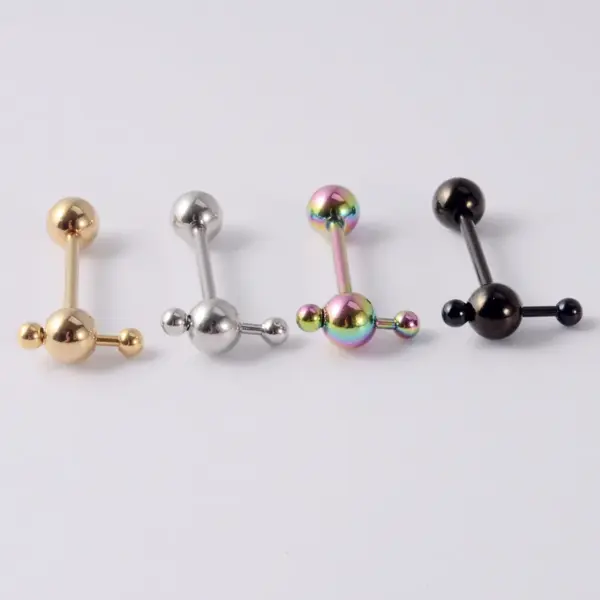 Wholesale 1 Piece Tongue Rings Simple Style Geometric 304 Stainless Steel Plating 18K Gold Plated