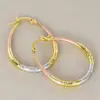Wholesale Three-dimensional Geometric Earrings For Women In Copper With KC Golden Water Plating And 0.03µm Thickness
