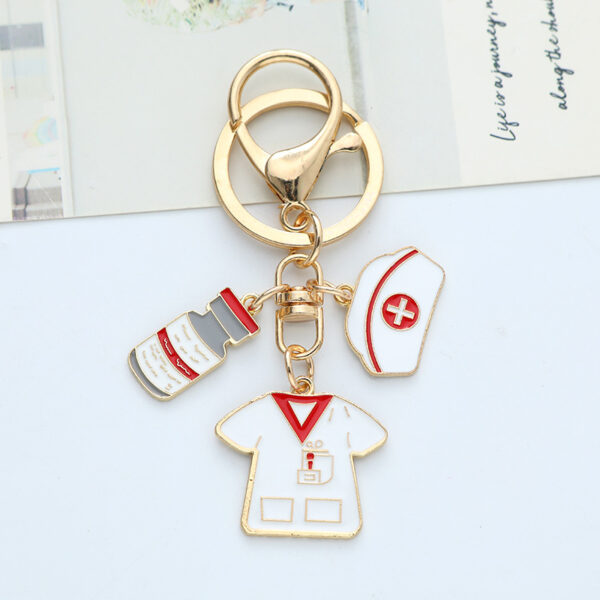 oly-88d36db44dbc273baf432b64cbeb81d2 Wholesale Nurses' Day Pink Metal Keychain Pendant Diy Alloy Oil Dropping Jewelry Accessories Bag Pendant Key Chain