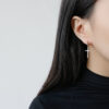 Wholesale Simple Ear Buckle Cross Earrings Earrings Neutral Unisex Daily