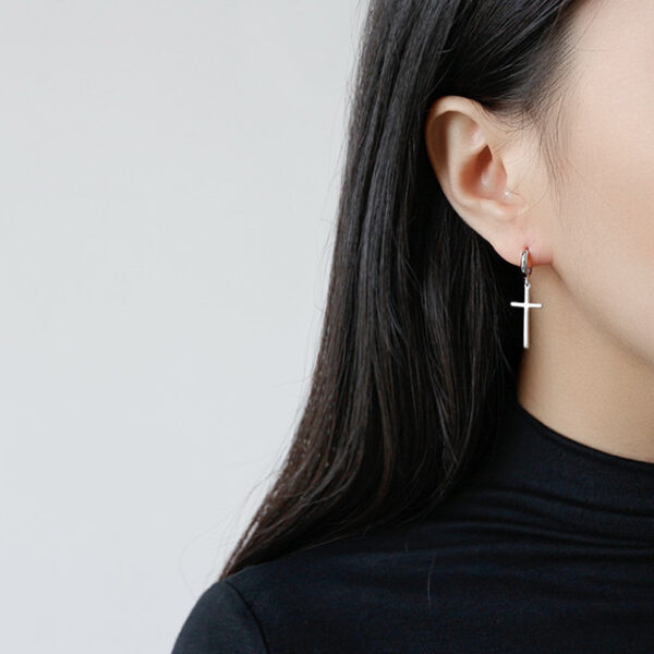 Wholesale Simple Ear Buckle Cross Earrings Earrings Neutral Unisex Daily