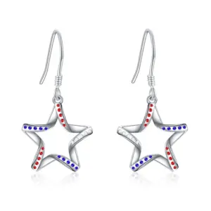 Wholesale Fashionable Simplistic Alloy Star Ear Hooks Geometric Pattern Independent Day Gifts For Girls Women Elegant Jewelry Earrings