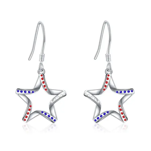 Wholesale Fashionable Simplistic Alloy Star Ear Hooks Geometric Pattern Independent Day Gifts For Girls Women Elegant Jewelry Earrings