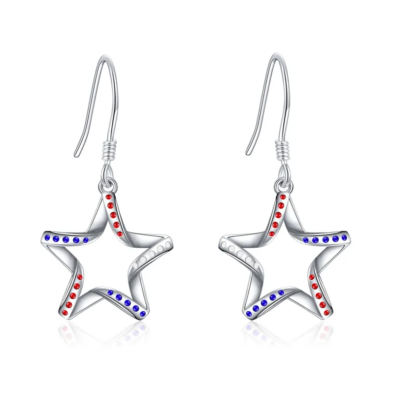 Wholesale Fashionable Simplistic Alloy Star Ear Hooks Geometric Pattern Independent Day Gifts For Girls Women Elegant Jewelry Earrings