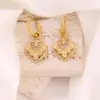 Wholesale Sunflower Earrings For Women, Waterproof Non Tarnish 316 Stainless Steel With 18K Real Gold PVD Coating And Freshwater Pearl Inlay