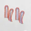 Wholesale National Flag Tassel Earrings In Copper With Golden Plated Water Plating And Rhinestone Inlay, 0.03µm Plating Thickness