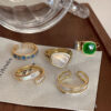 Wholesale Ring Design, High-End Sense, Female Sense of Design Stylish, Cool Niche, Japanese Style Accessible Luxury, Ins Emerald Ring